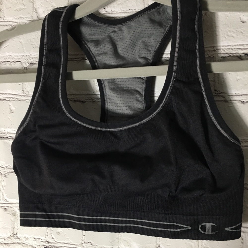 CHAMPION SPORTS BRA- BLACK/GREY
